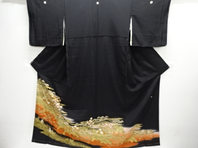 JAPANESE KIMONO / TOMESODE / UNUSED / EMBROIDERY / SHOCHIKUBAI / ARTIST WORK